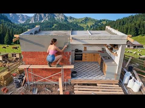 Build a Durable And Beautiful Kitchen With Stone And Cement In The Rural In 24 Hours