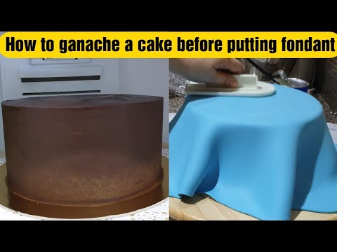 How to ganache a cake before putting fondant| Bake N Roll