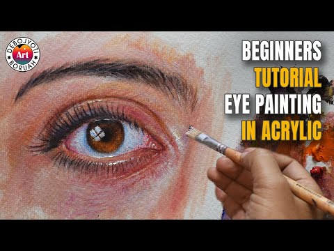 BEGINNERS TUTORIAL | Eye Painting with ACRYLIC on Paper by Debojyoti Boruah