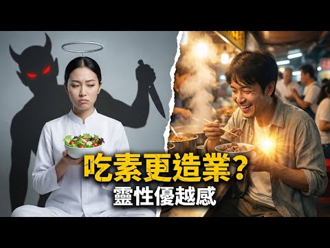佛陀一語道破：你以為的慈悲，其實是最高級的傲慢 | 吃素 | 修行 | 佛法 | 靈性優越感 | 分別心 | 我執 | 我慢 | 我見 | 業障 | 吃素能不能消業 | 吃素不等於修行 | 素食信仰