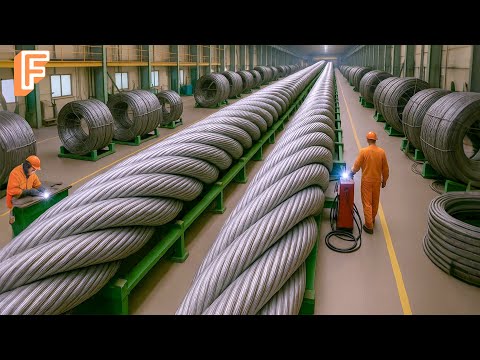 How Giant Steel Cables Are Made In Massive Production Line | Over 10,000 Feet In Length