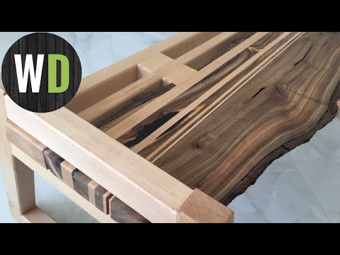 Walnut bench.Woodworking.
