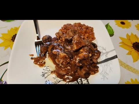 Pork with Mushrooms and Onions #dinner #sundaydinner #easyrecipe