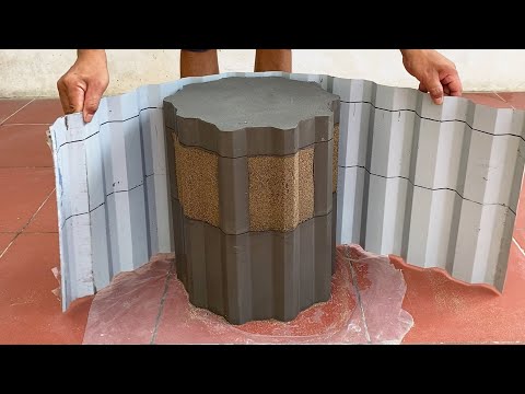 Great Gift For Your Family -  How To Make Beautiful Flower Pots From Cement And Corrugated Iron