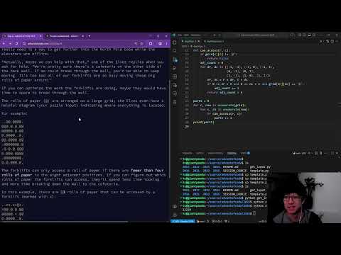 Advent of Code 2025 day 4 of 12 - python