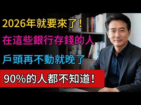 2026年就要來了，這三家銀行的戶頭再不動就晚了！年底大掃除，別忘了掃除你的「死錢」！#晚年幸福 #晚年生活 #退休金 #銀行 #健康之道