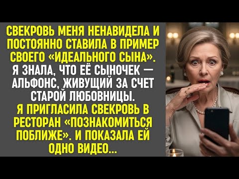 Свекровь ставила в пример сына  В ресторане я показала ей видео о её  идеальном  мальчике