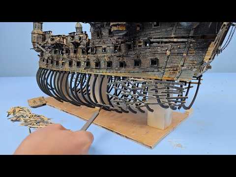 7 Million Watched My Silent Mary Ship Model 🔥 I Burned It into a Battle-Damaged Version【tianliang】