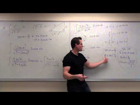 Calculus 2 Lecture 7.3:  Integrals By Trigonometric Substitution