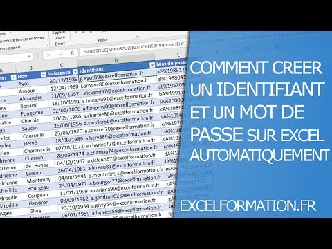 Comment créer un identifiant et un mot de passe sur Excel automatiquement