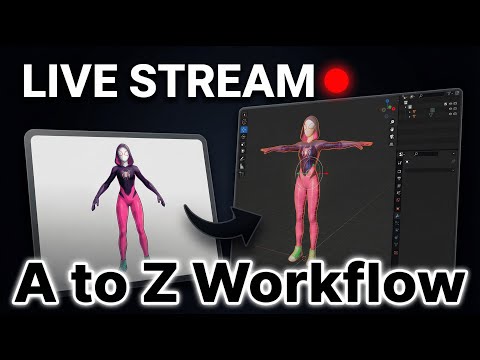 🔴Live - AI to 3D Character - A to Z Workflow