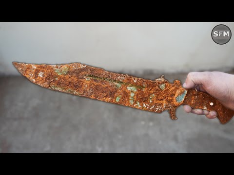 Restoration Insanely Rusted Bowie Knife - I Brought It Back