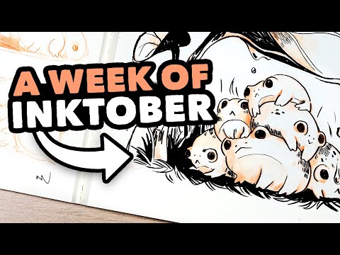 A WEEK of InkTober Drawings // Draw With Me!