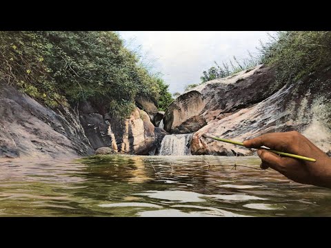 How To Use Acrylic For Beautiful Waterfall | Time Lapse | #47 / Visit Sri Lanka
