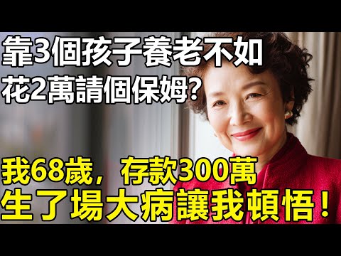 養老最不可靠的就是子女？我68歲，存款300萬，生了壹場大病後我才看透：靠3個孩子不如花2萬請個保姆！【養老|孝順|生活|情感|幸福生活】