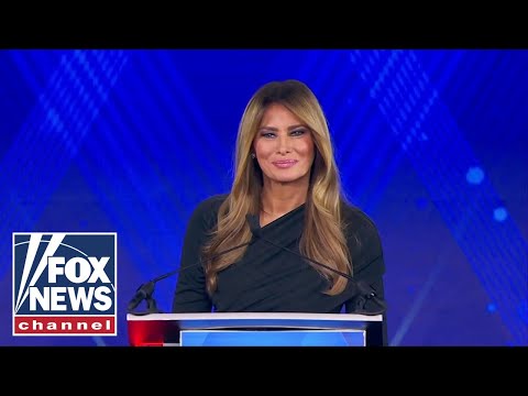 First lady Melania Trump accepts the 'Patriot of the Year' award at Fox Nation Patriot Awards