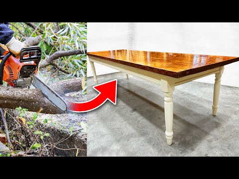 Table Made from Logs took me 8 years to finish