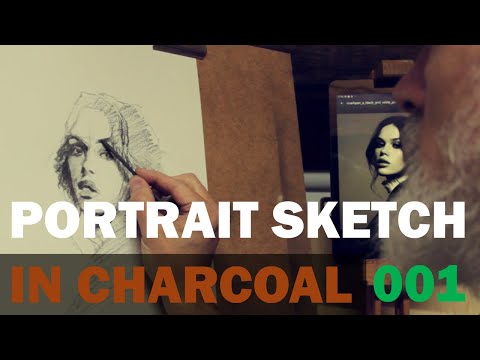 Portrait Sketch in Charcoal 001