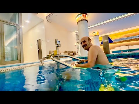 It's funny and sad, but Vlad is working out on the water simulators at the Luciano Hotel.