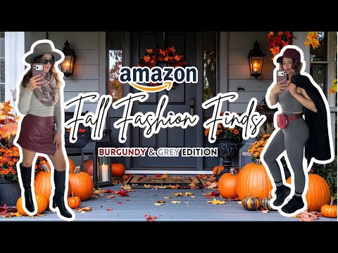 Affordable Amazon Fall Fashion Finds for Busy Moms I Burgundy and Grey Stylish Mom Outfits