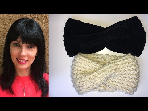 Вяжем спицами - Тёплая повязка тюрбан спицами