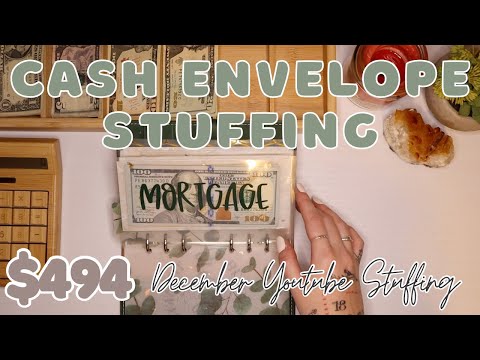 $494 YOUTUBE Cash Envelope Stuffing! Sinking Funds & Savings + 2024 Goals | 24 Year Old Budgets