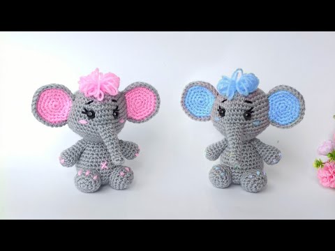 Adorable 💙💚 How to crochet a baby elephant amigurumi