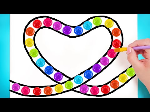 Moonlit Landscape in a Heart Frame 💖 Easy Art Hacks || Draw Like a Pro