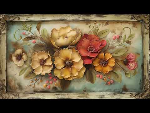 Framed yellow flower painting for tv | TV art screensaver | 5 hours | super realistic