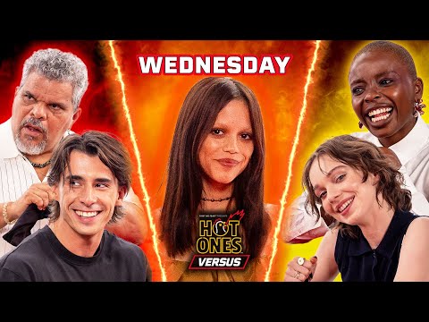 Jenna Ortega vs. the Wednesday cast | Hot Ones Versus