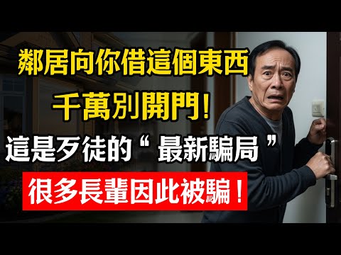 退休里长警告：楼下邻居按门铃，若跟你借「这1样东西」，千万别开门！这是歹徒“探路”新招，很多独居长辈因此出事！#退休金 #防詐騙 #鄰居