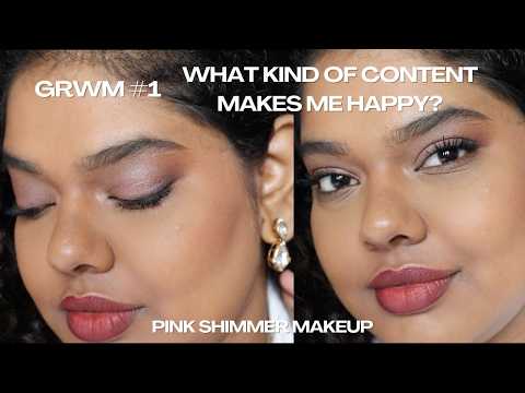 GRWM #01 Content Updates and Getting Ready for Event | Pink Shimmer Eye Look on Dark Skin