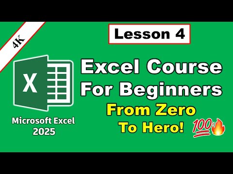 Excel Course for Beginners: Lesson 4 🔥 Full Course 2025 (From Zero to Hero 💯)|| Color Coding