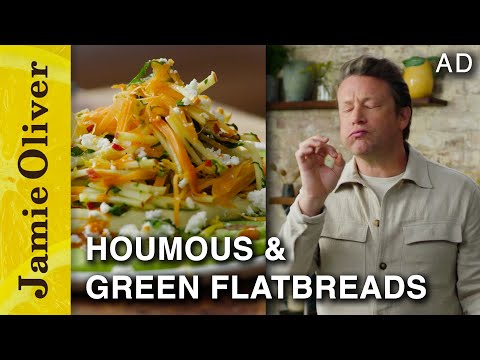Houmous & Green Flatbreads | Jamie Oliver