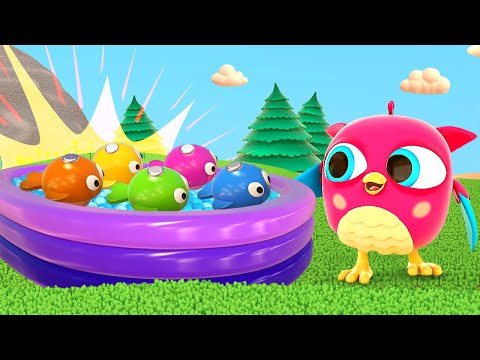 Come try a new baby toy! Hop Hop the owl show Peck Peck how to play with a magnetic fishing rod.