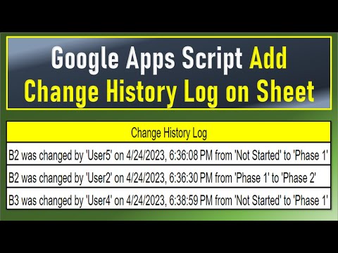 Google Apps Script Create Change History Log on Sheet