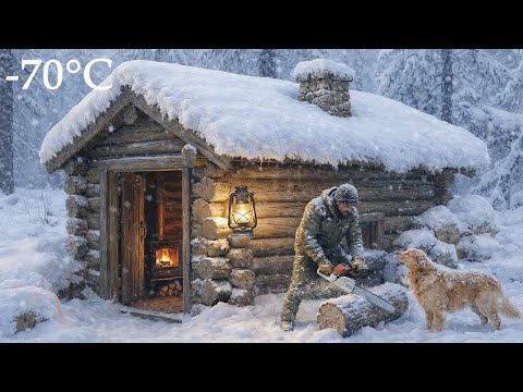 Surviving EXTREME Heavy Snow with My Dog in a Wooden Cabin | Extreme Off Grid Winter Life