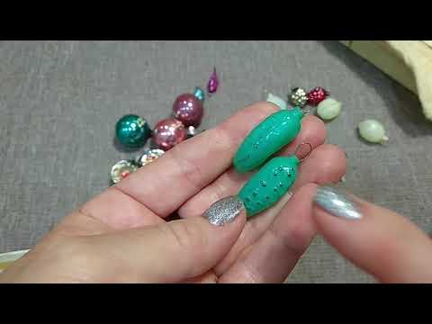44 Винтажный набор ёлочных игрушек на ёлку малютку. Подарок.