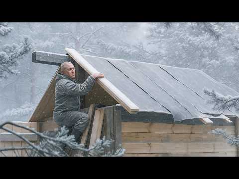 A HARSH WINTER IS COMING. I BUILT A CABIN HERE TO SURVIVE IT. FROM START TO FINISH!