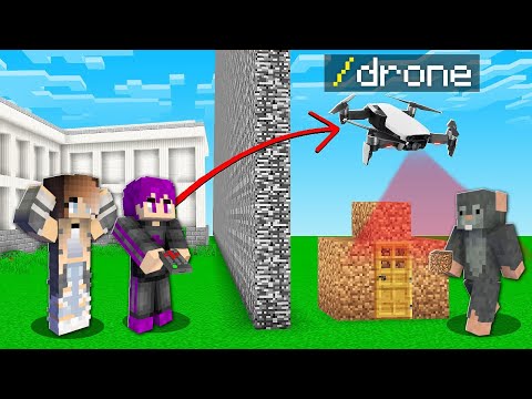 ماين كرافت ولكن استخدمت الغش في تحدي بناء افضل منزل واقعي ( الكاميرا الطائرة ) ضد اصدقائي..!🔥😱