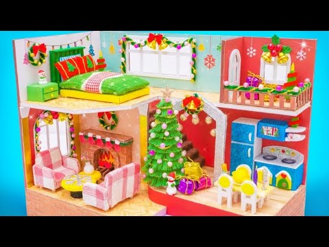 DIY cardboard mini house for Santa and unexpected guests 🎄🏠✨