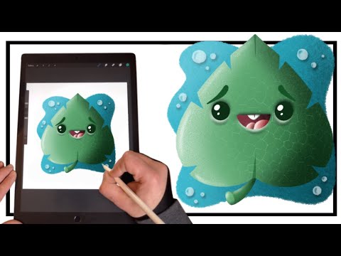 Let's Draw a Cute Kawaii Leaf! (Procreate Art Step by Step)