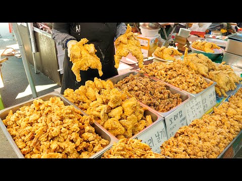 장날이면 대박 터지는 하루 100kg 넘게 팔리는 오일장 통닭부터 줄서서 먹는 한국 길거리 음식 모음/ Korean Street Food That People Line Up For