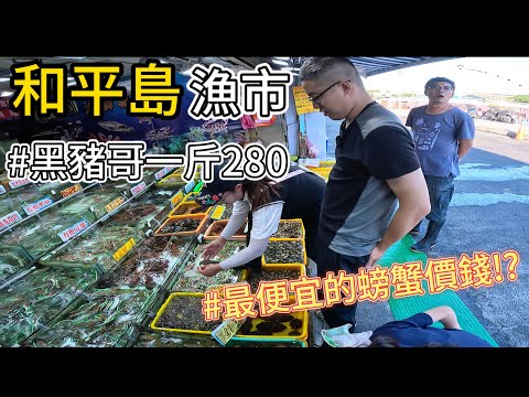 《逛和平島漁市》竟然是最便宜的漁港!?最便宜的三點蟹價錢!?勁爆的花枝價黑豬哥價錢!!?拿去熱炒店直接搞一大桌!!用打魚絕技搞一碗味增湯!#抓海鲜 #打魚