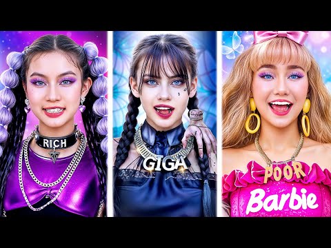 Rich Vs Poor Vs Giga Rich Girl In One Color Makeover Contest!_Baby Doll Show