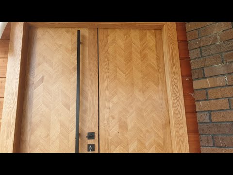 Veneered entry door set