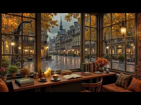Smooth Rainy Jazz Piano 🍂 Cozy Autumn Ambience for Relaxing, Studying & Working