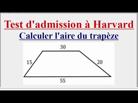 Calculer l'aire du trapèze  - Test SAT MATHS Harvard 