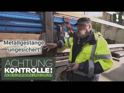 5 Tonnen Metallgestänge nahezu UNGESICHERT! 😲Gewerblicher Güterverkehr im Blick! | Achtung Kontrolle