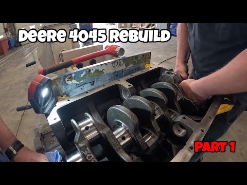 300 hour military dozer engine rebuild after it was filled with gravel. John Deere 4045 part 1
